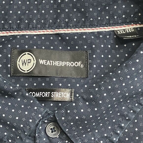 Weatherproof Button Down Shirt Size XXL Navy Blue Comfort Stretch - Picture 3 of 4